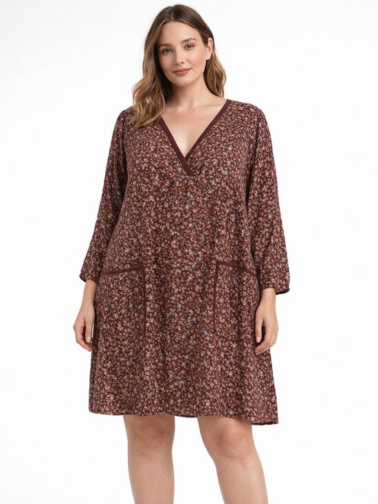 Lucky Brand Dresses & Skirts - Lucky Brand 3/4 Sleeve V-Neck Mini Dress Size XXL NWT lace detail Floral